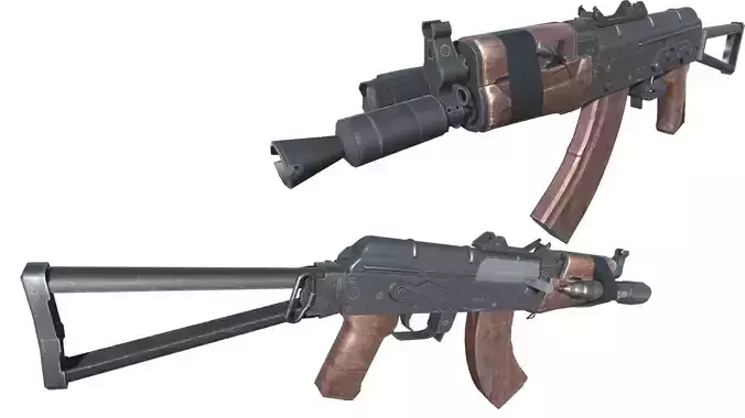 20-AKS-74-gun model 3d game ready model Low-poly 3D model