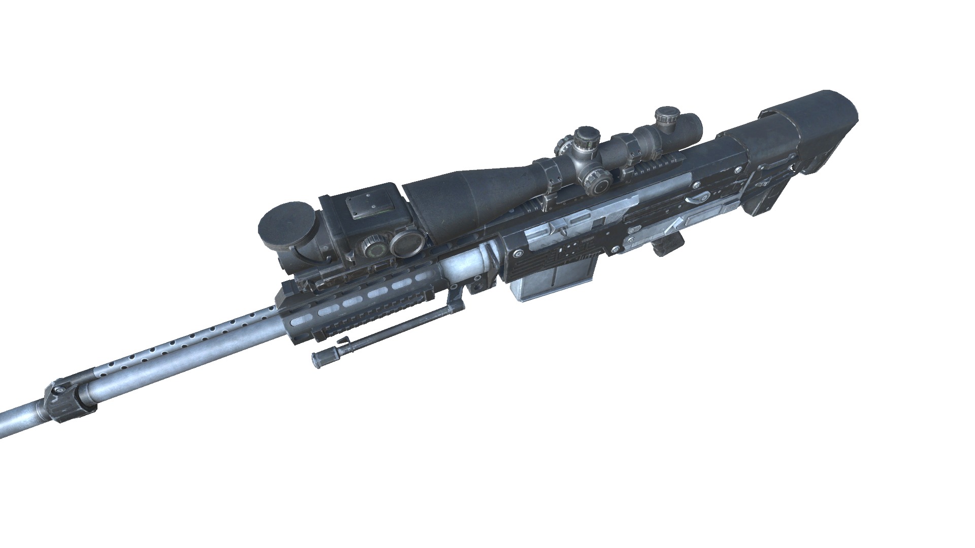 22-AS50-gun model 3d game ready model Low-poly 3D model Low-poly 3D model_3