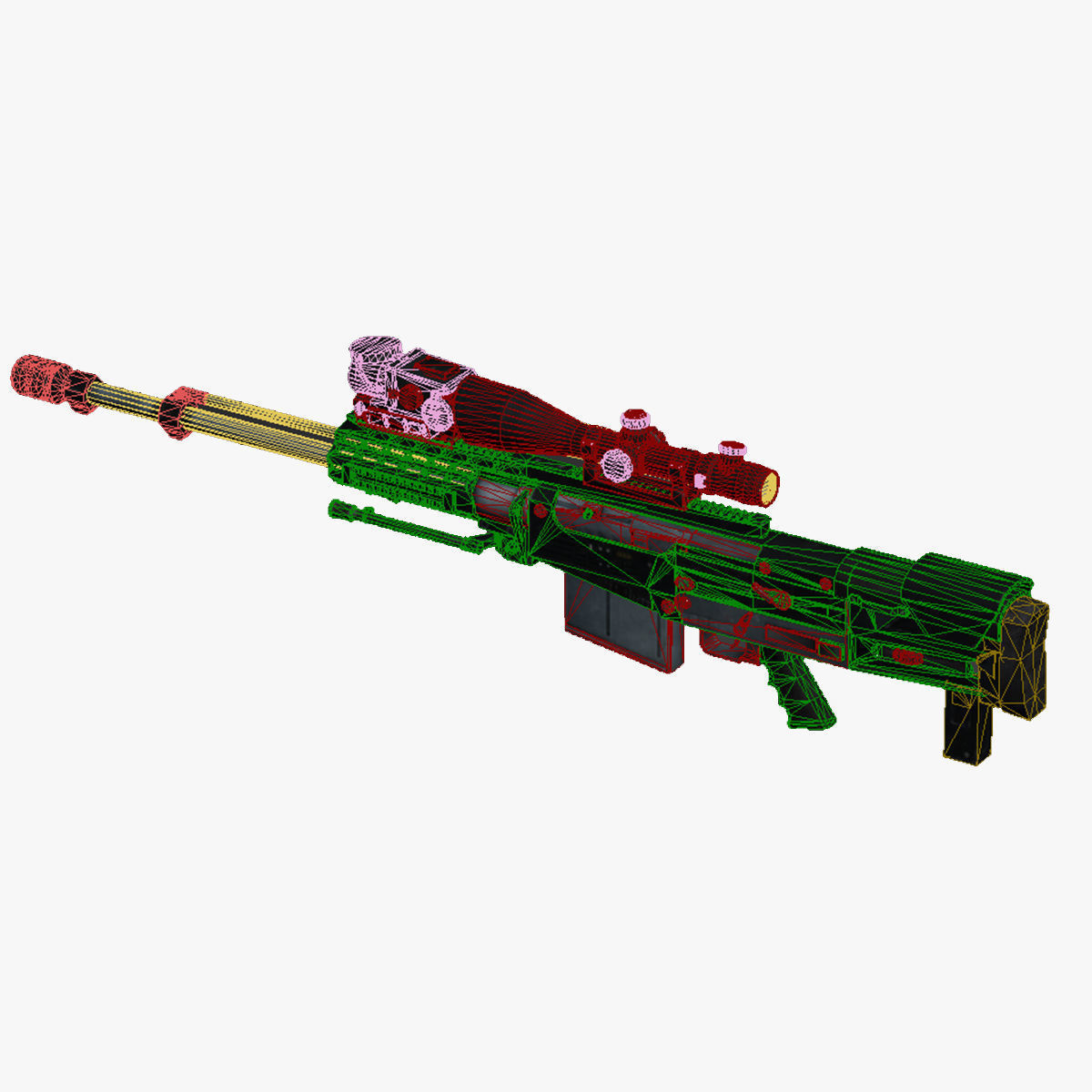 22-AS50-gun model 3d game ready model Low-poly 3D model Low-poly 3D model_27