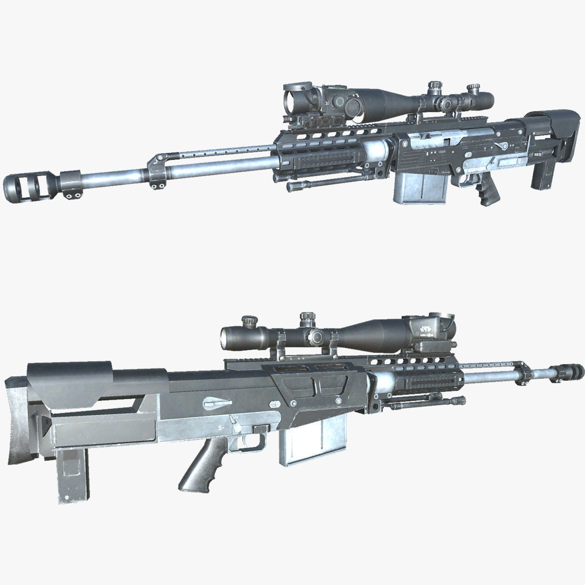 22-AS50-gun model 3d game ready model Low-poly 3D model Low-poly 3D model_24