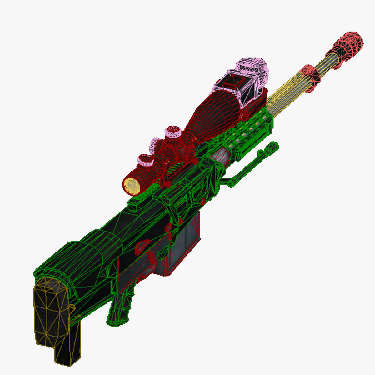 22-AS50-gun model 3d game ready model Low-poly 3D model Low-poly 3D model_26