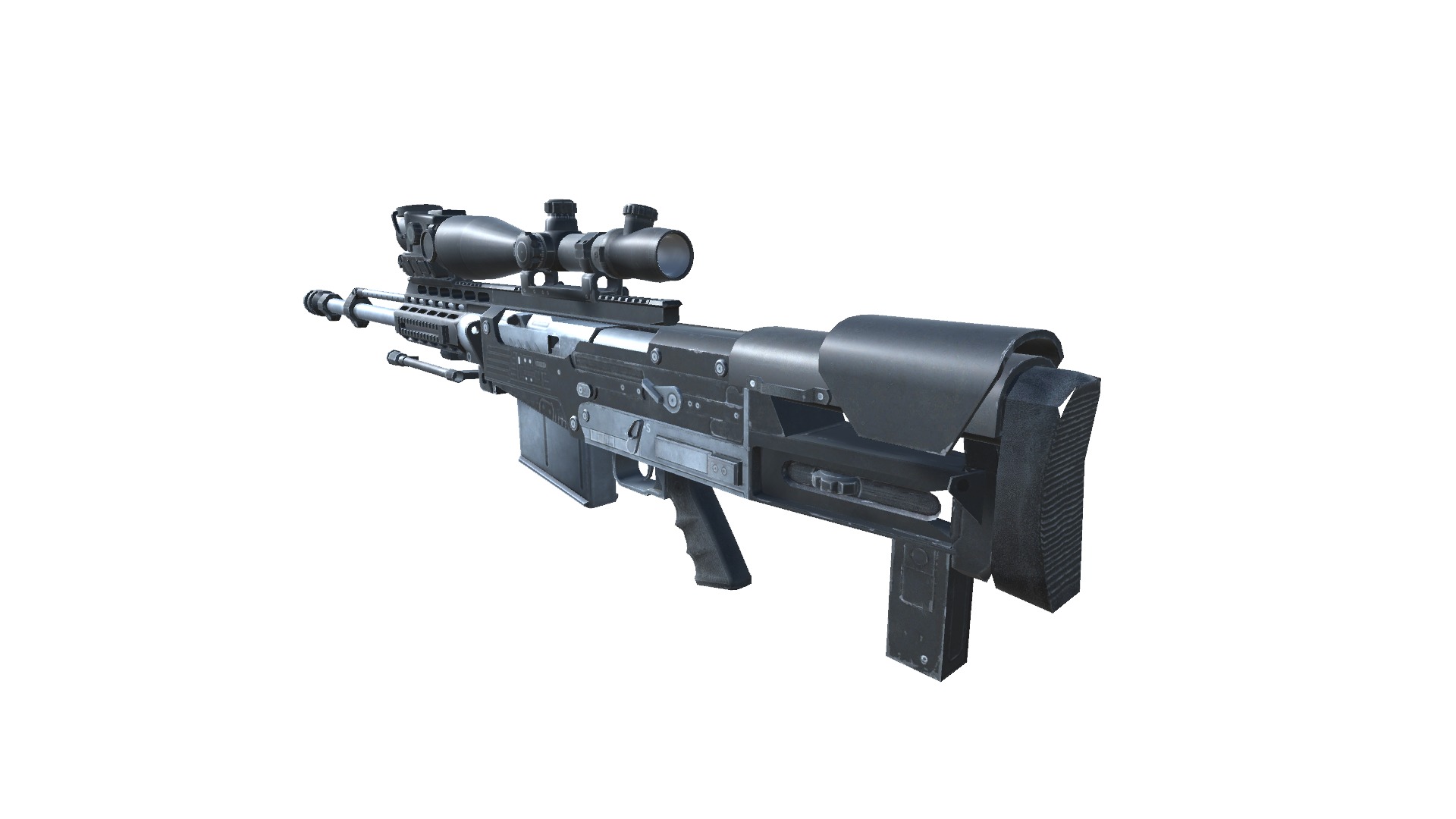 22-AS50-gun model 3d game ready model Low-poly 3D model Low-poly 3D model_7