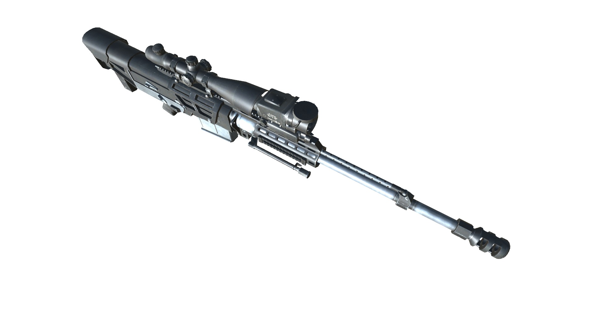 22-AS50-gun model 3d game ready model Low-poly 3D model Low-poly 3D model_17