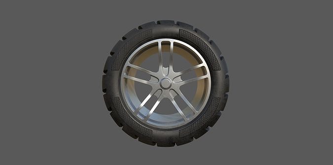 Car Wheel B 3D model 2