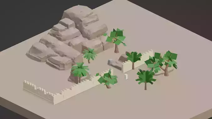 desert enivronment pack lowpoly models