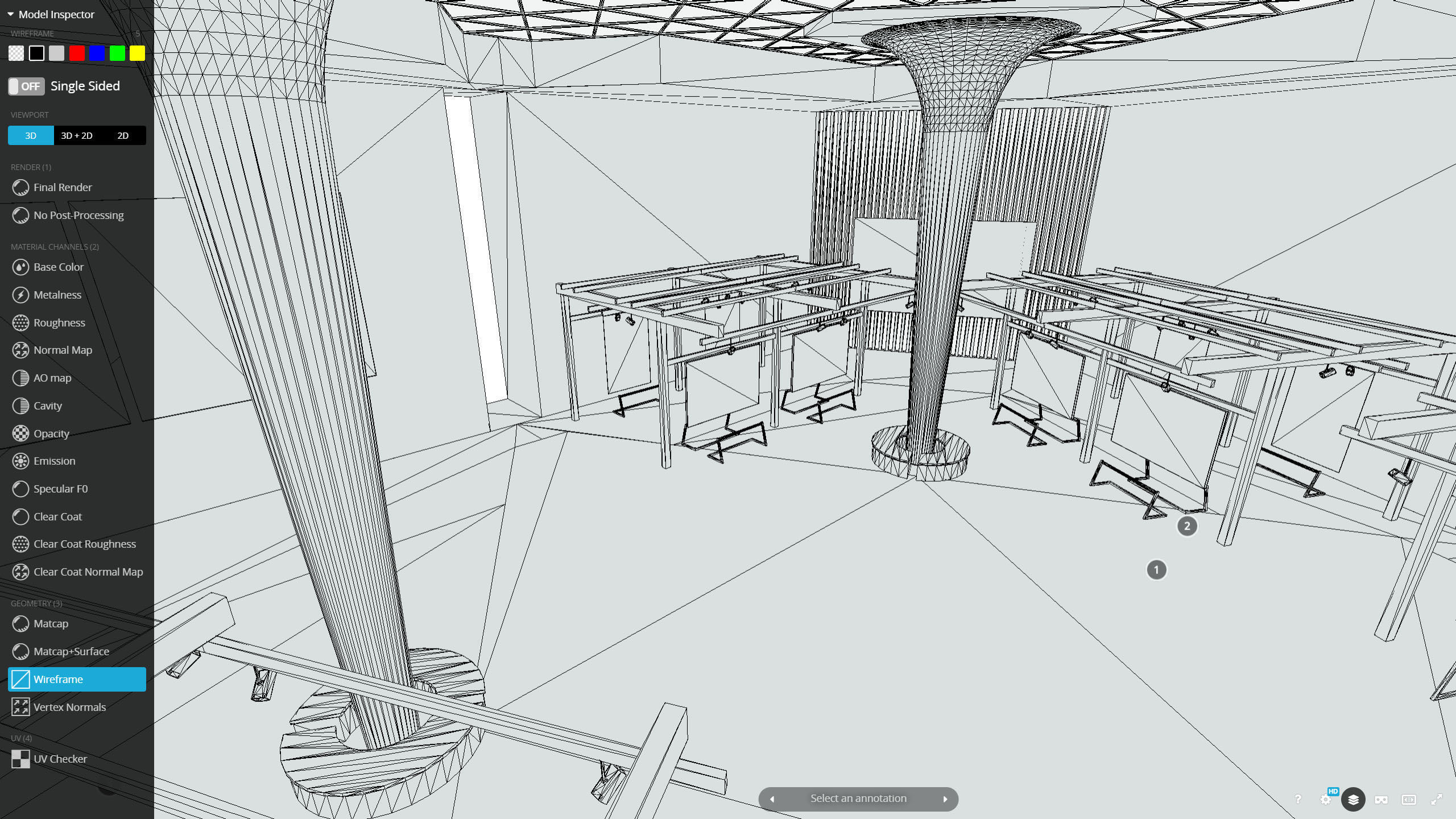 G0021 VR Virtual Reality Art gallery Cry Low-poly 3D model_10