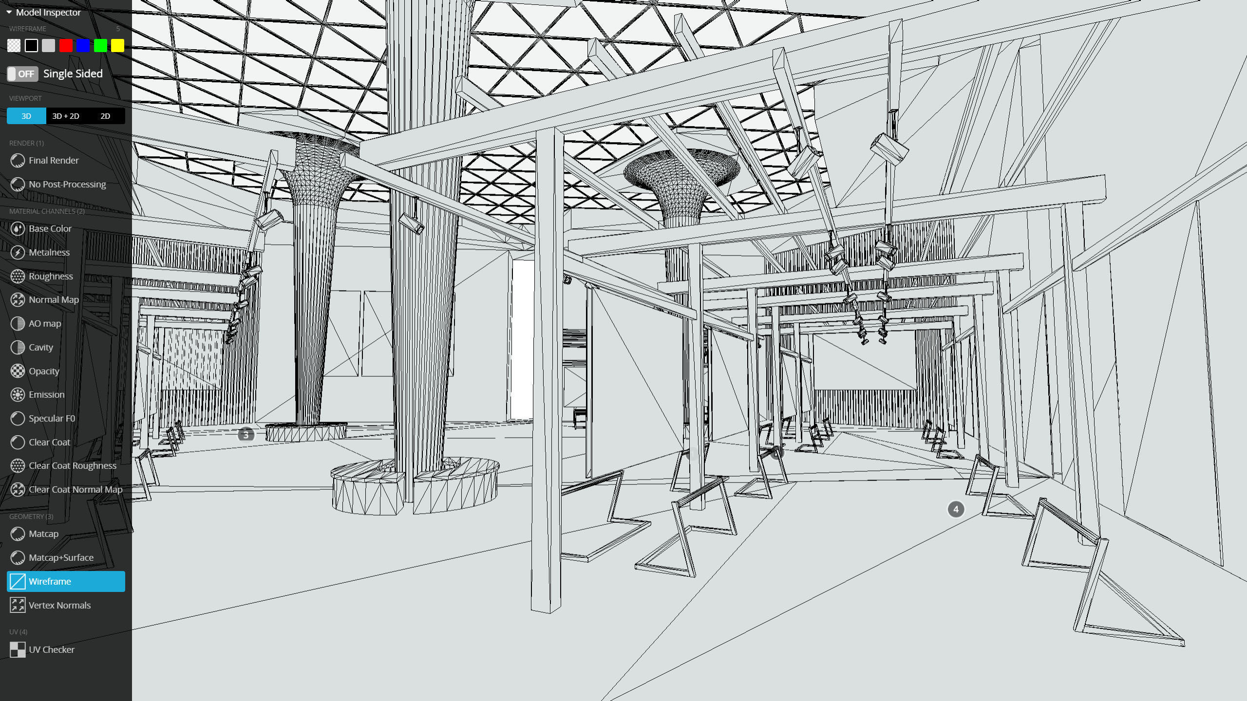 G0021 VR Virtual Reality Art gallery Cry Low-poly 3D model_9