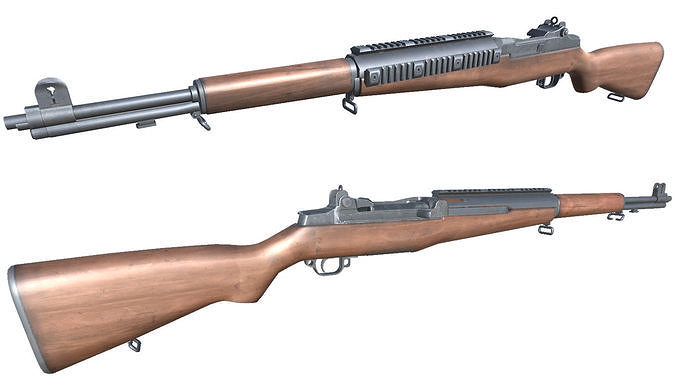 25-Assault-Rifle-M1-Garand-gun model 3d game ready model Low-poly 3D model