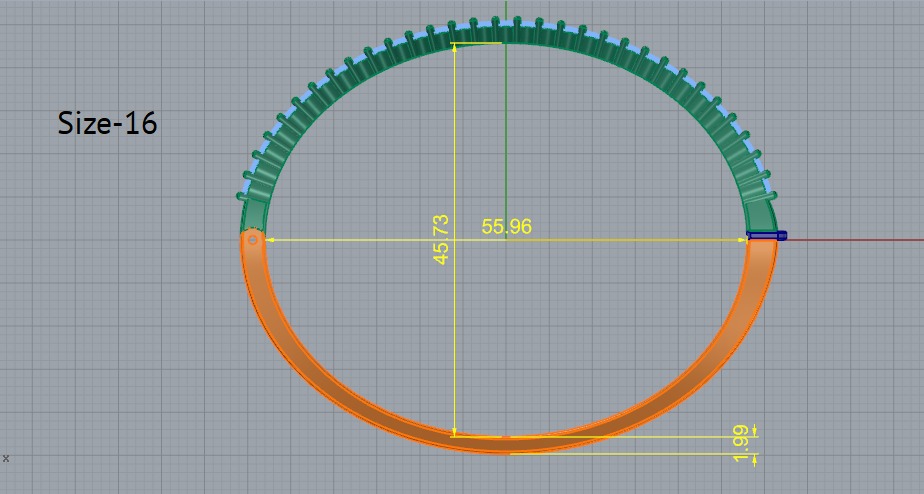Bracelet size 16 Model 6493 3D print model_5
