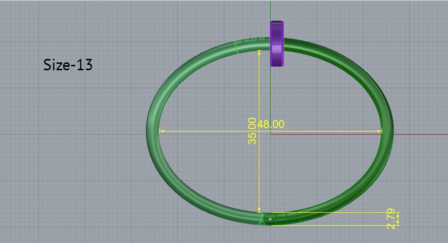 Bracelet Nail size13 Model 6476 3D print model_6