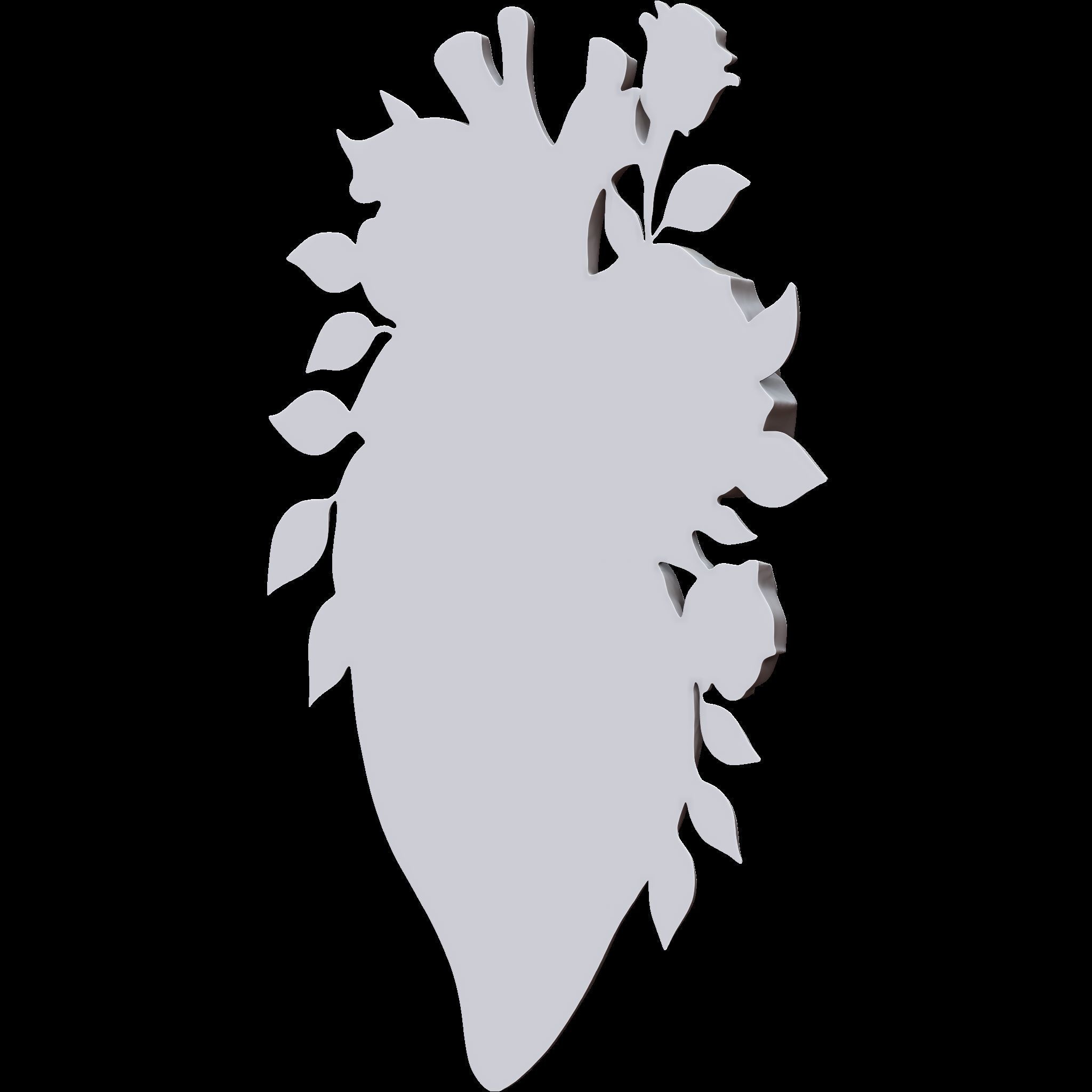 Rose Heart Sculpture STL file for 3d printing or CNC 3D print model_8