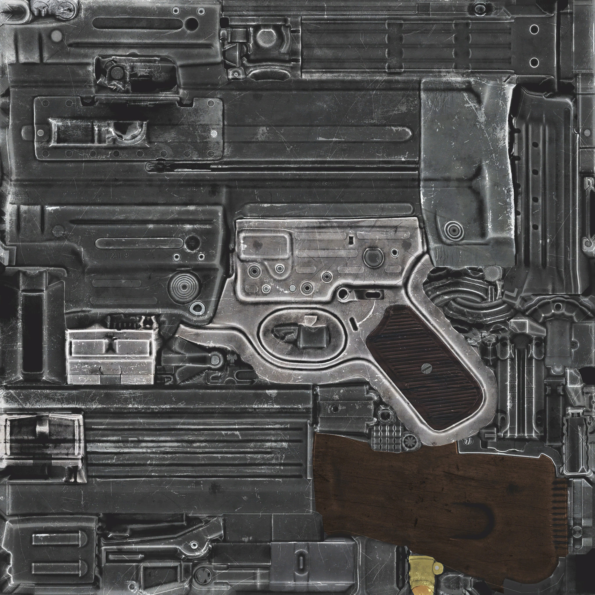 28-Assault-Rifle-STG44gun model 3d game ready model Low-poly 3D model_37