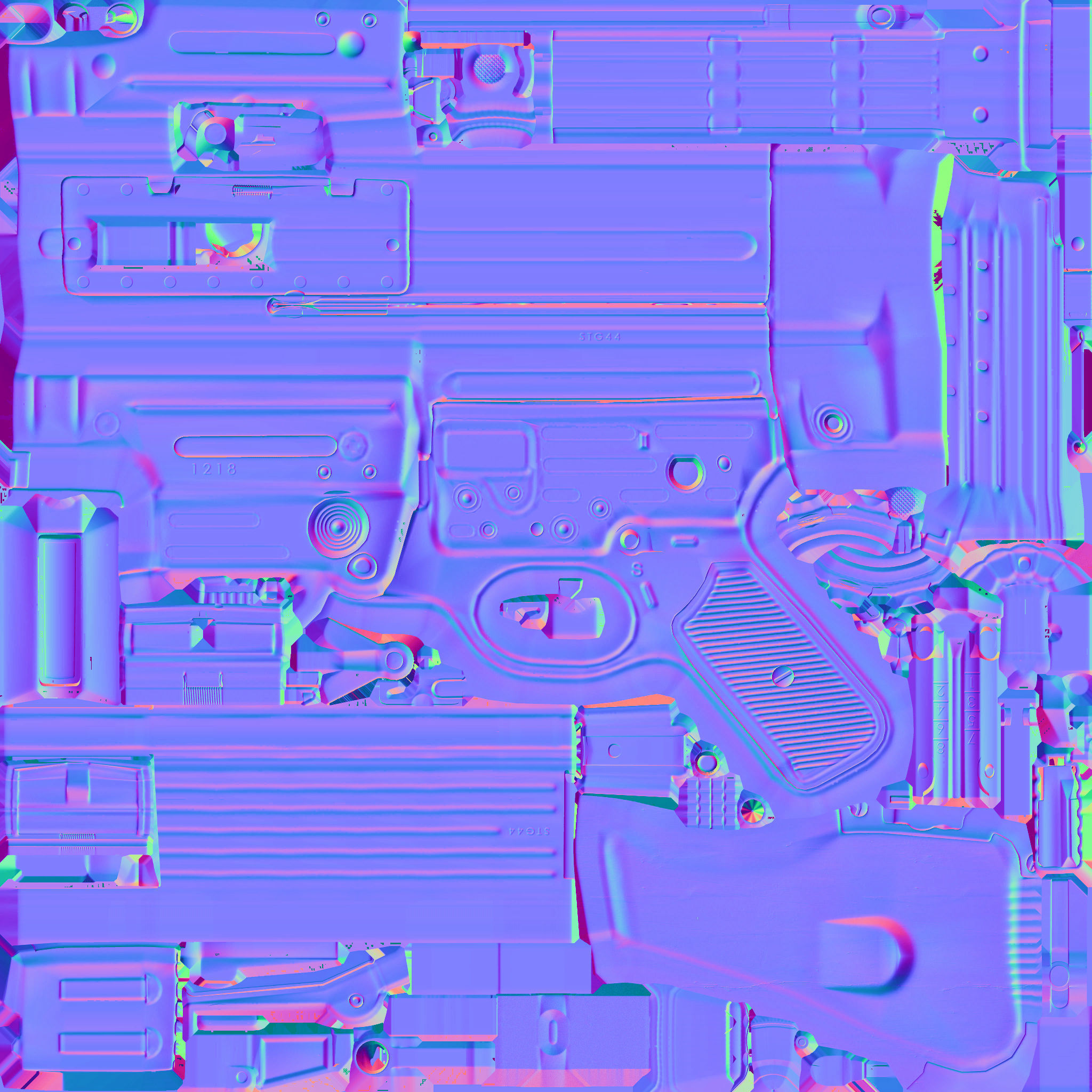 28-Assault-Rifle-STG44gun model 3d game ready model Low-poly 3D model_26