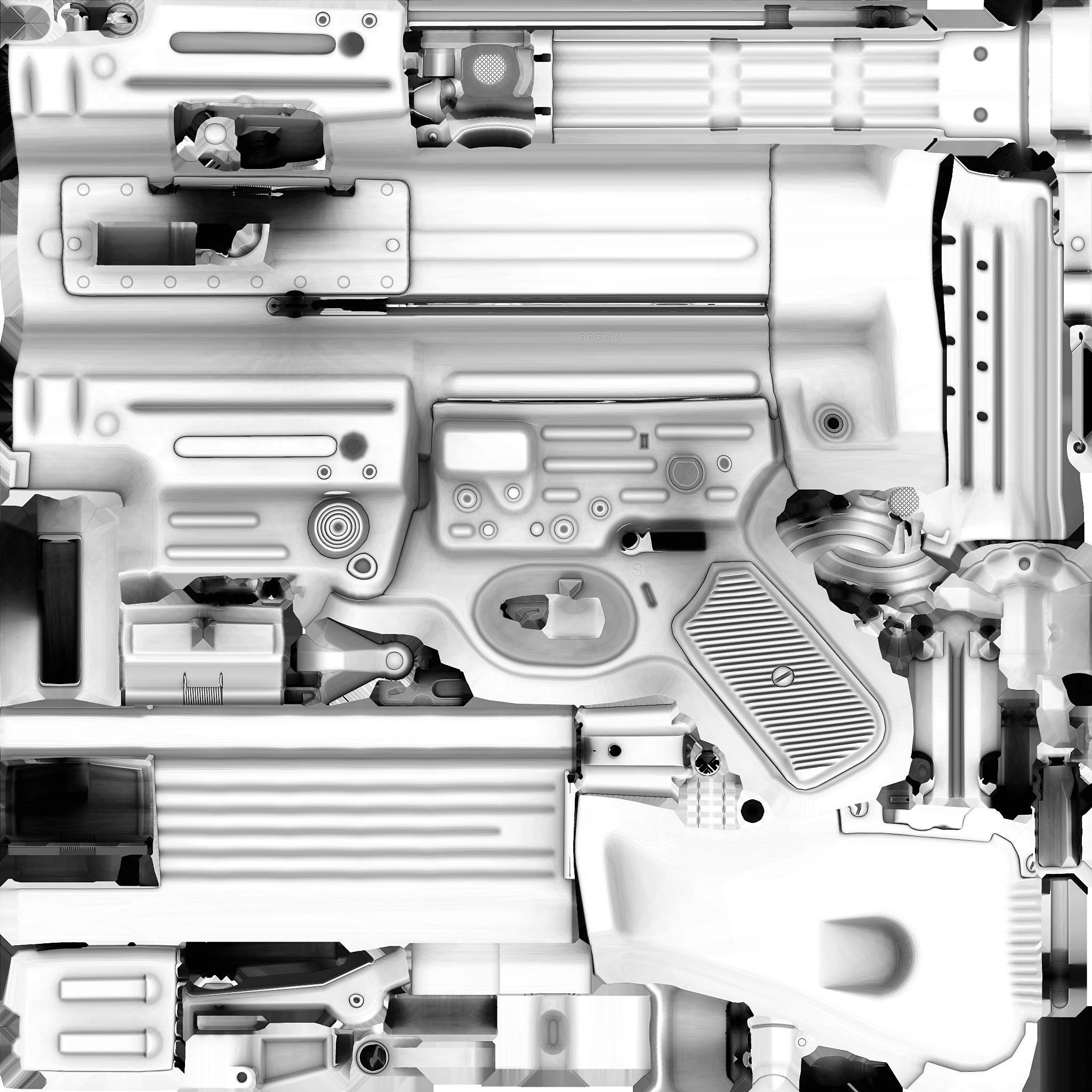 28-Assault-Rifle-STG44gun model 3d game ready model Low-poly 3D model_36