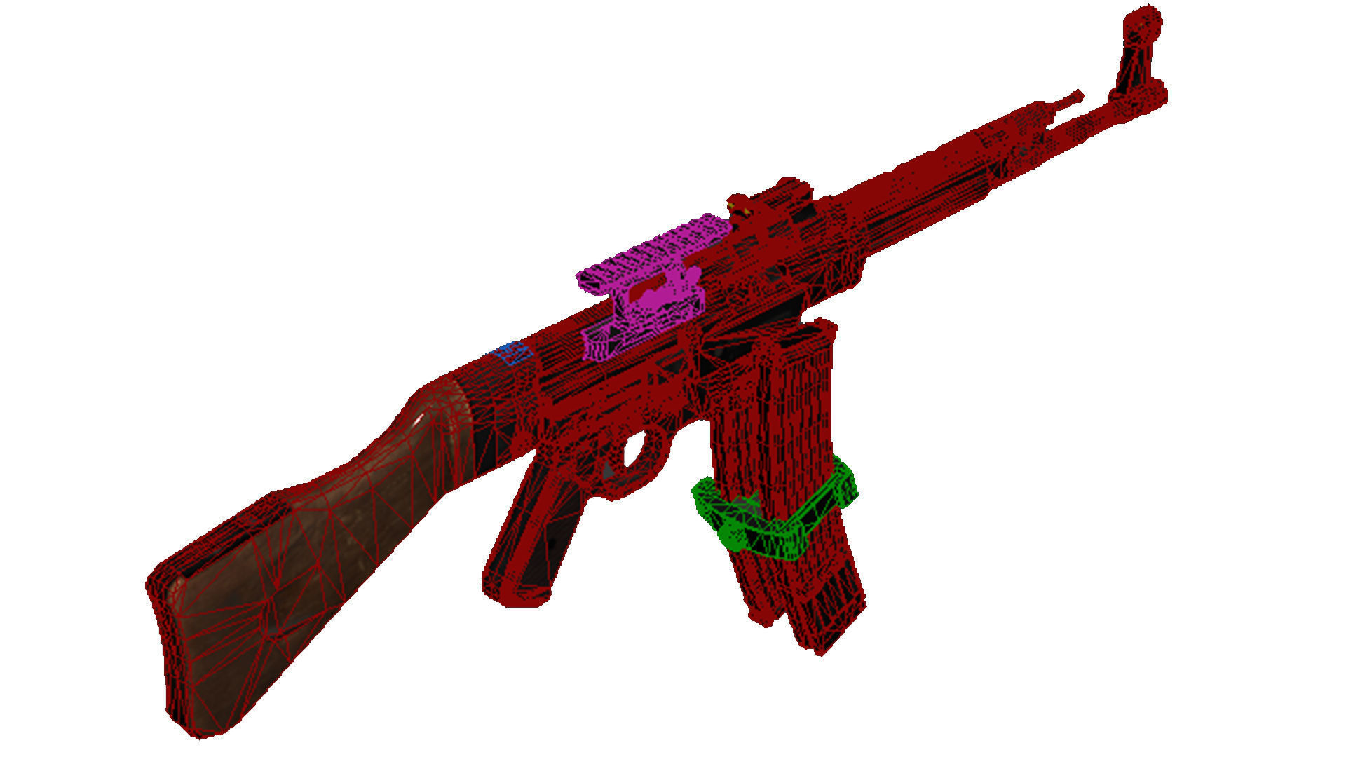 28-Assault-Rifle-STG44gun model 3d game ready model Low-poly 3D model_32