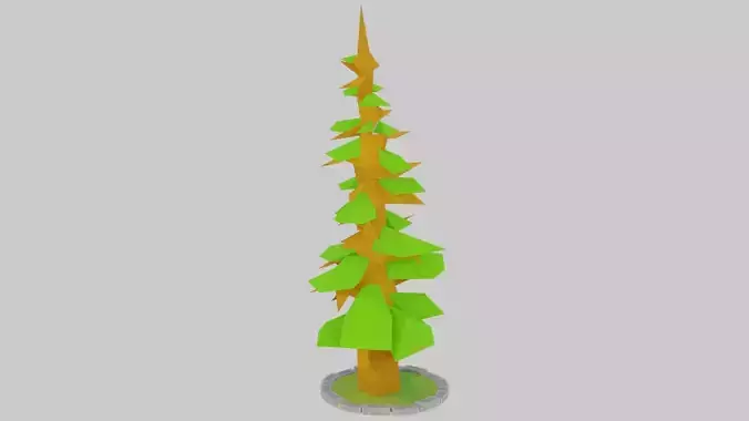  Stylized Tree low poly 3D model