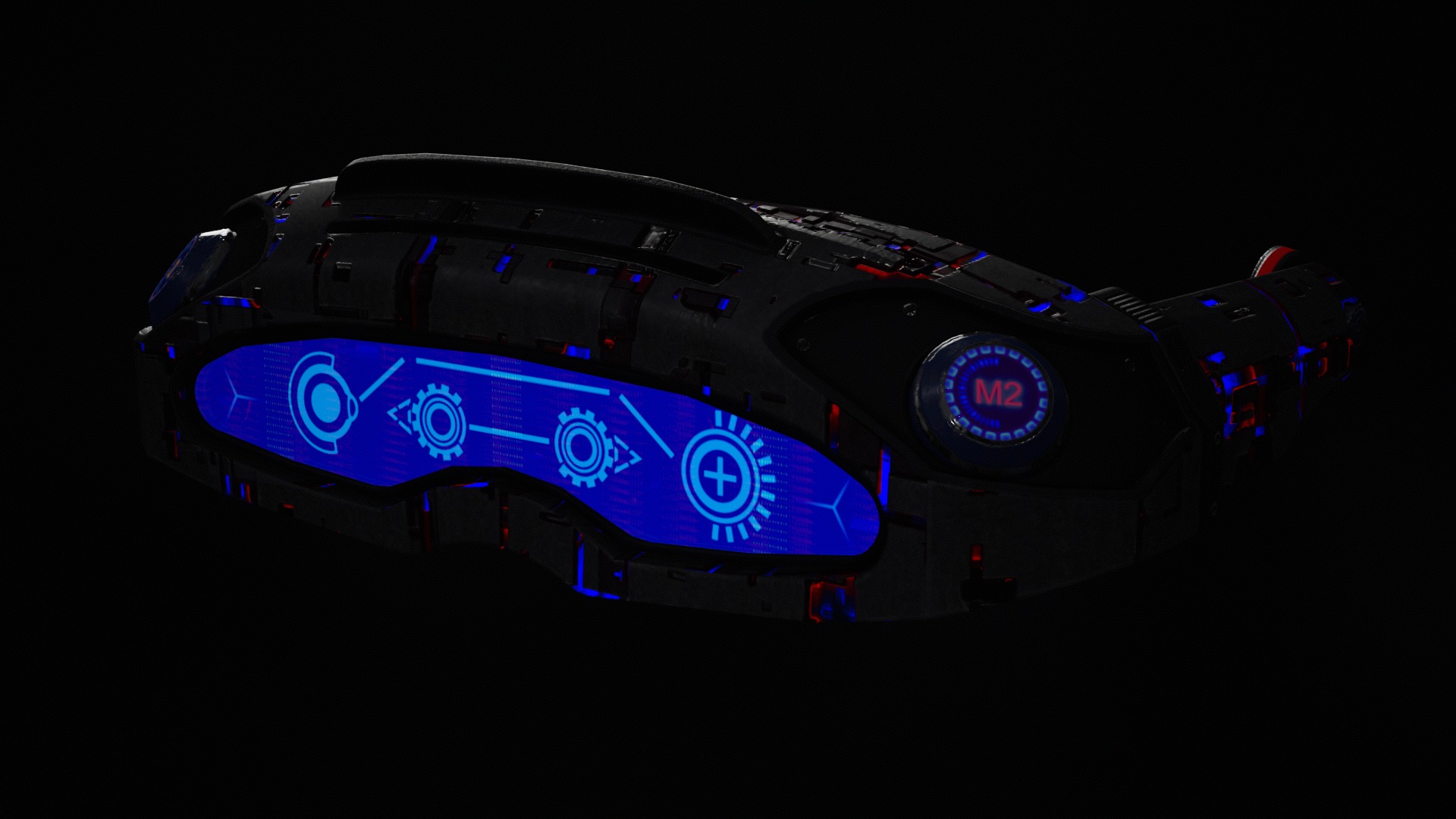 Sci fi Glasses Goggles and Mask Pack 1 Low-poly 3D model_11