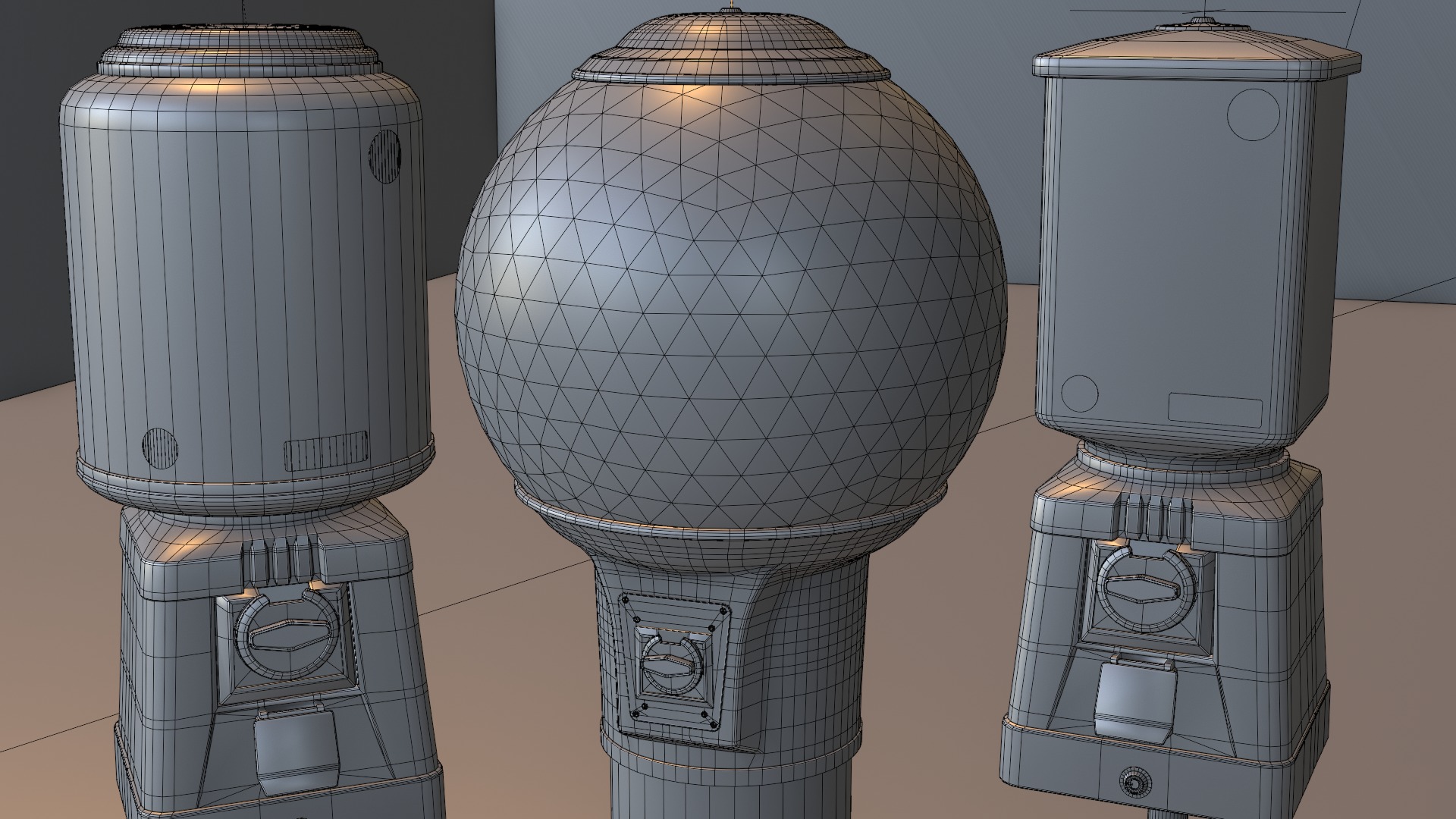 Gumball Candy Vending Machine Collection with 15 Fillings 3D model_4