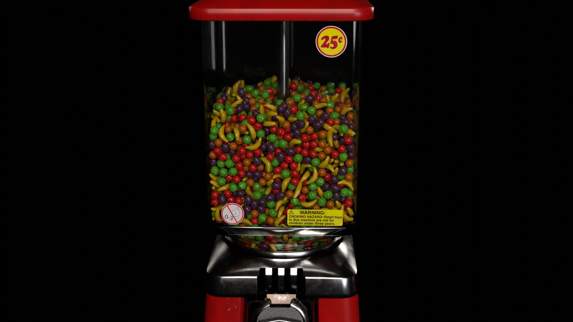 Gumball Candy Vending Machine Collection with 15 Fillings 3D model_12