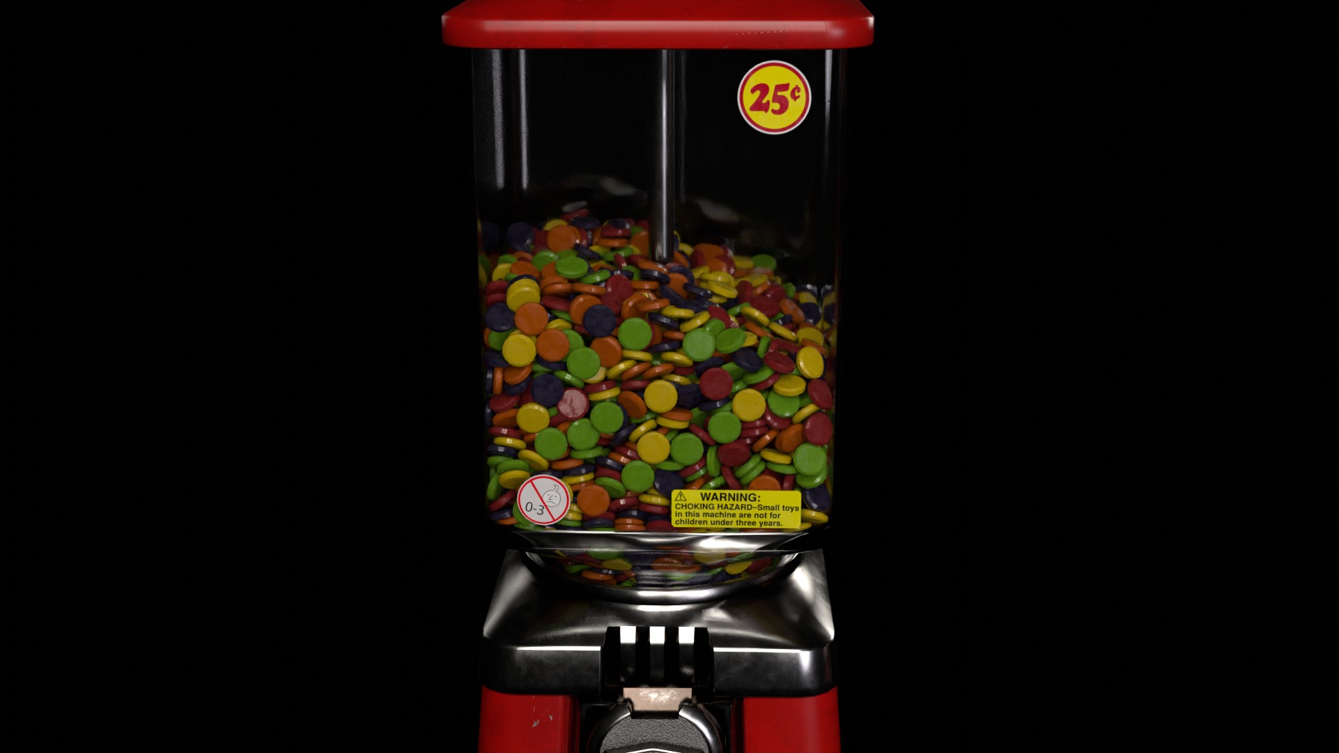 Gumball Candy Vending Machine Collection with 15 Fillings 3D model_15