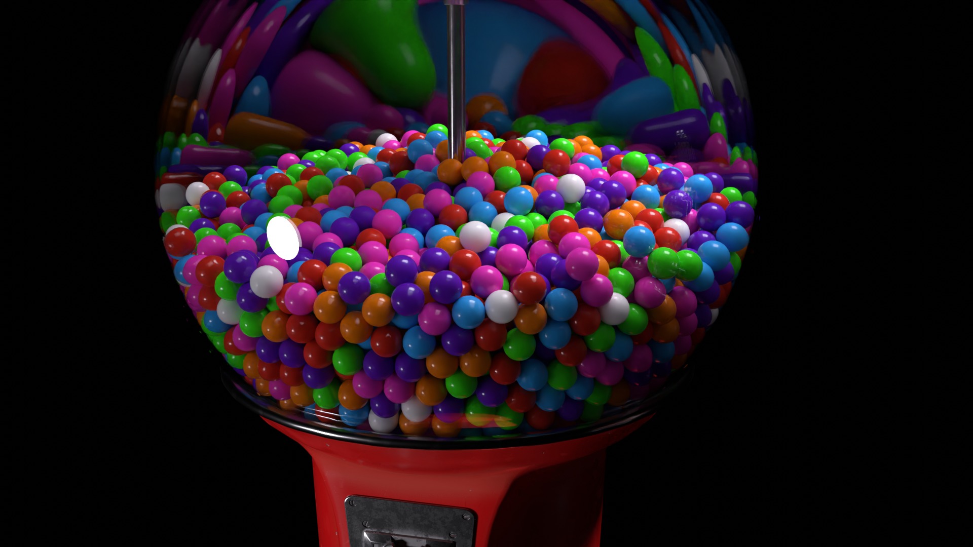 Gumball Candy Vending Machine Collection with 15 Fillings 3D model_7