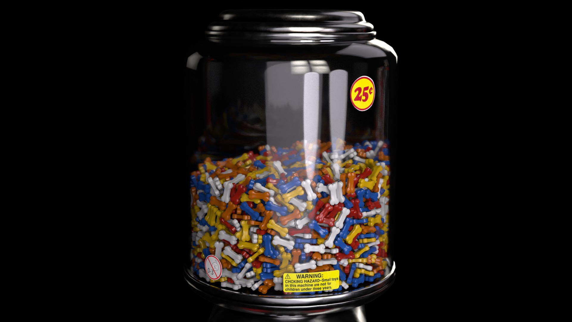 Gumball Candy Vending Machine Collection with 15 Fillings 3D model_2