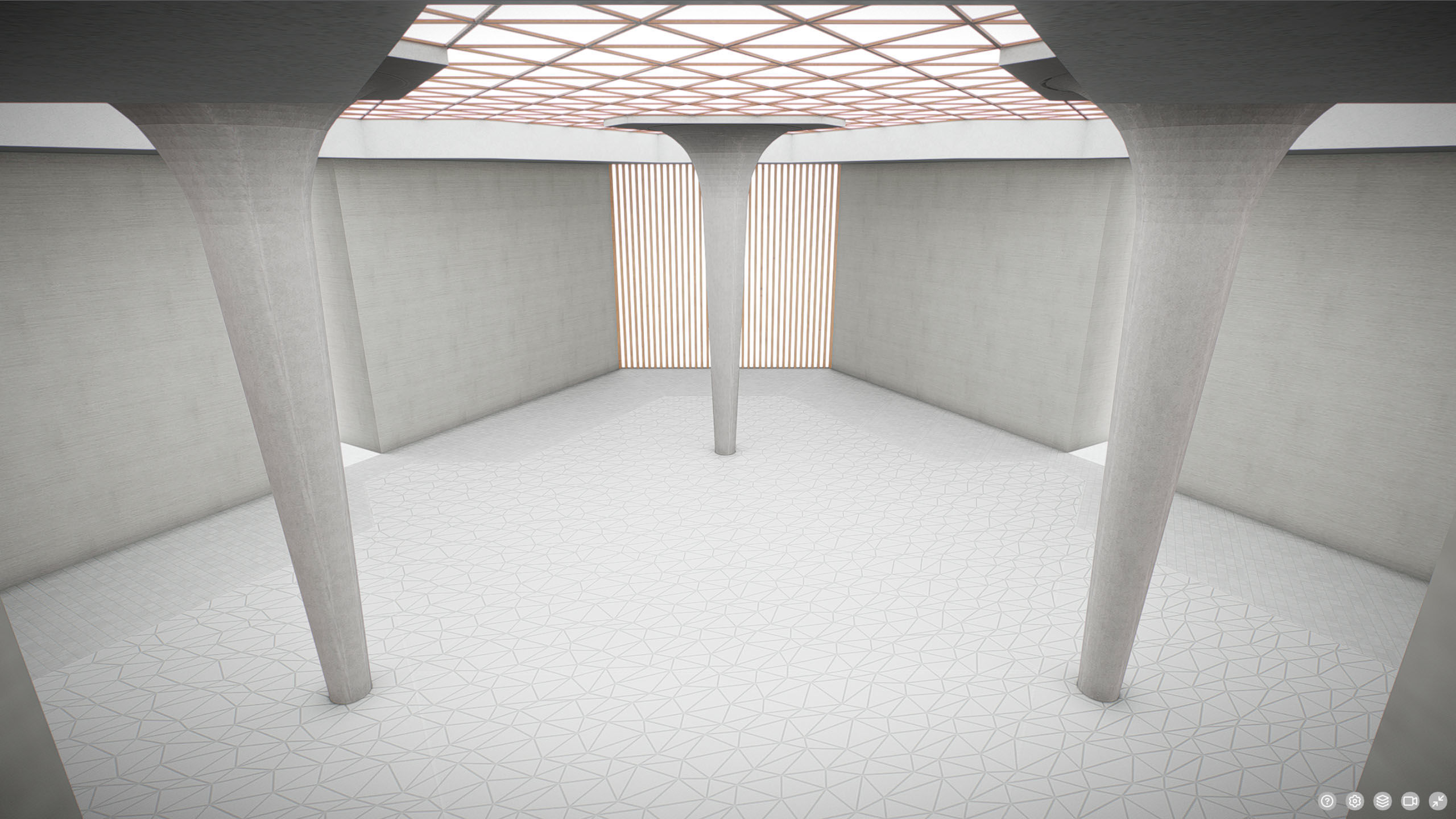 G0043 VR Virtual Reality Art gallery Cry Empty Low-poly 3D model_4