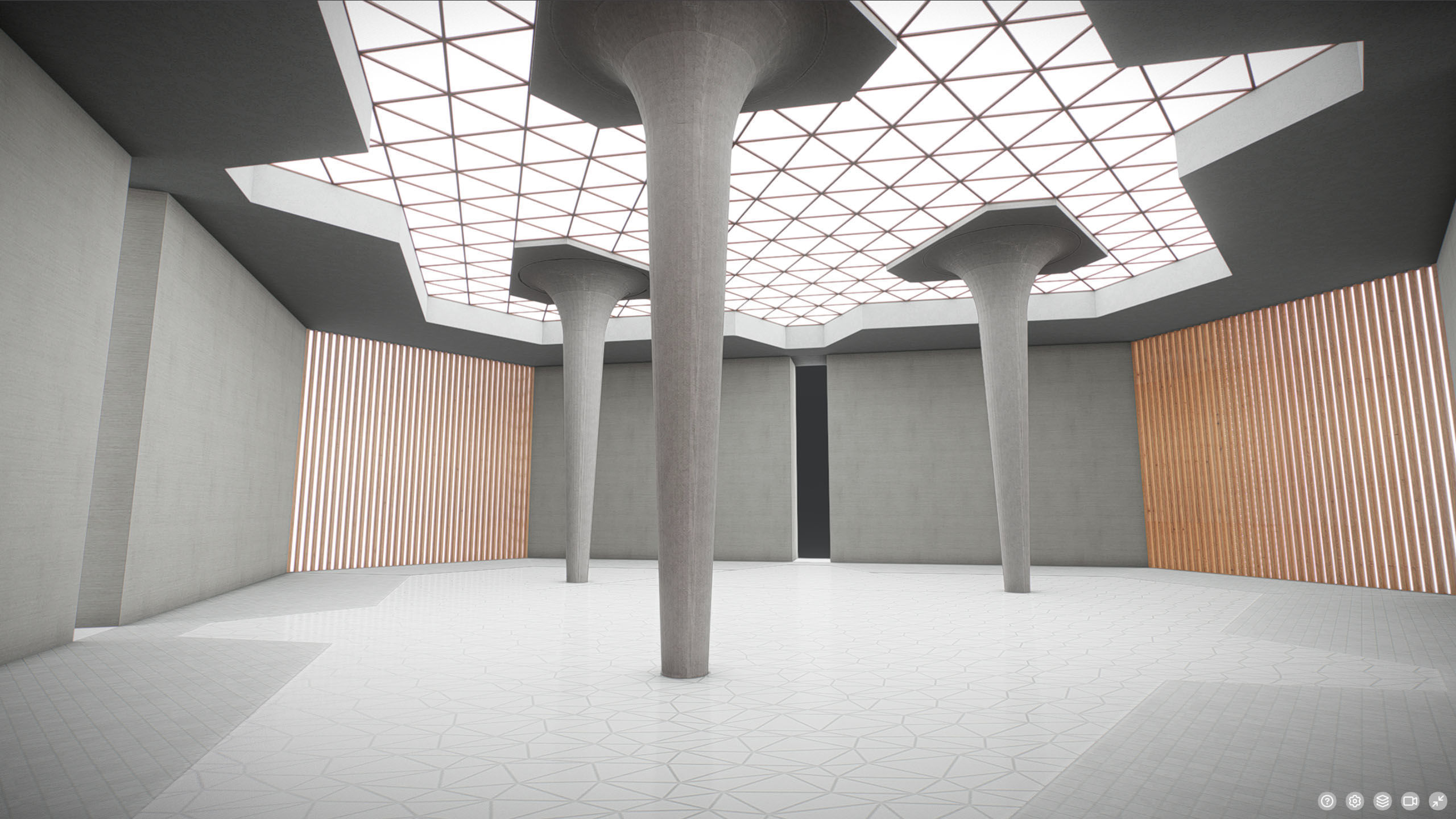 G0043 VR Virtual Reality Art gallery Cry Empty Low-poly 3D model_2