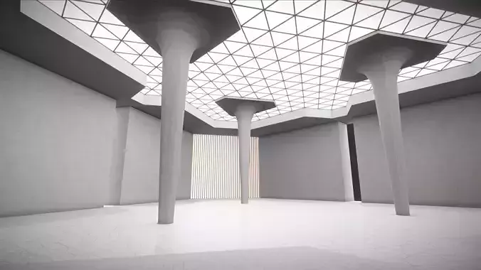 G0043 VR Virtual Reality Art gallery Cry Empty Low-poly 3D model