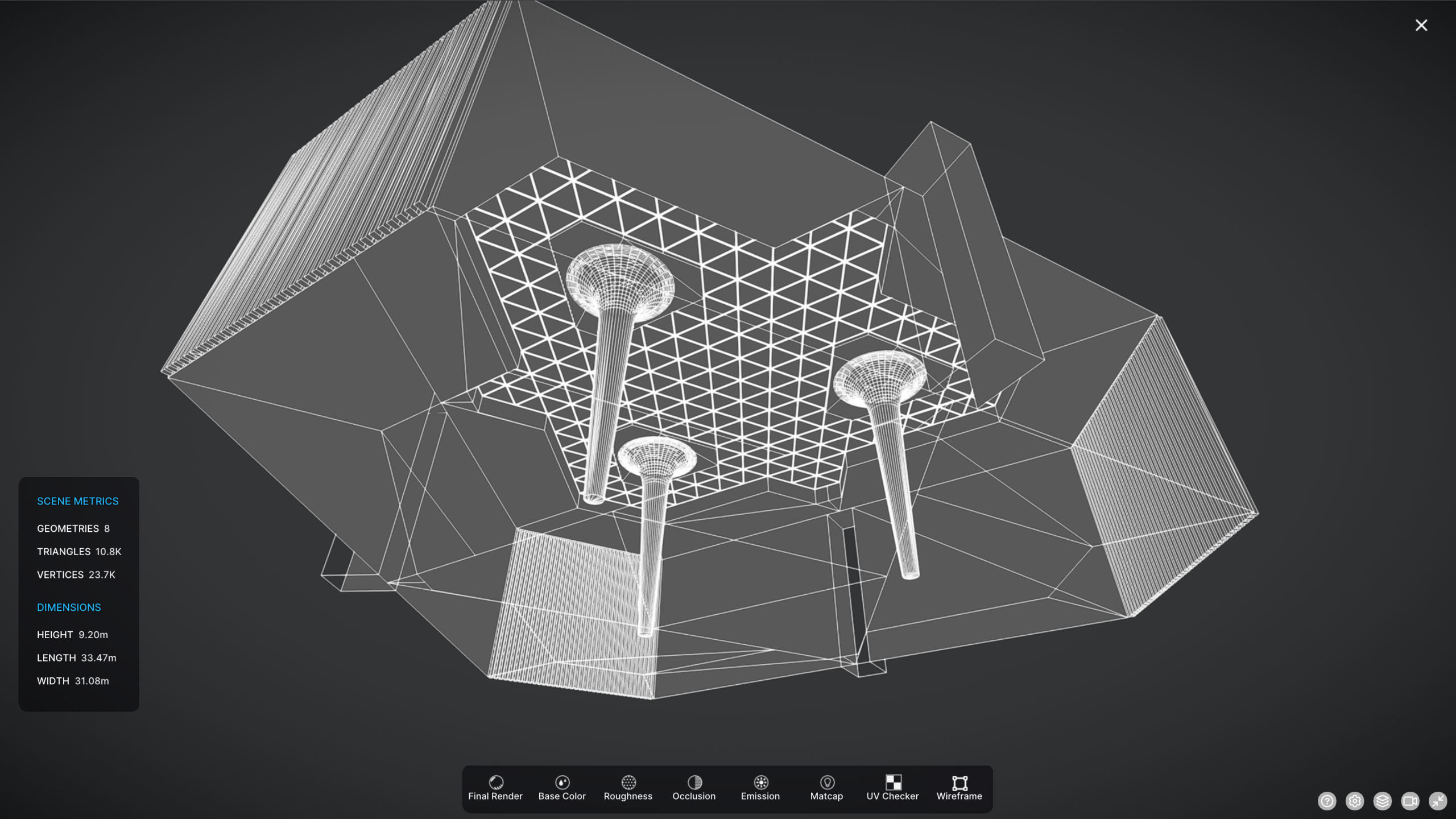 G0043 VR Virtual Reality Art gallery Cry Empty Low-poly 3D model_8