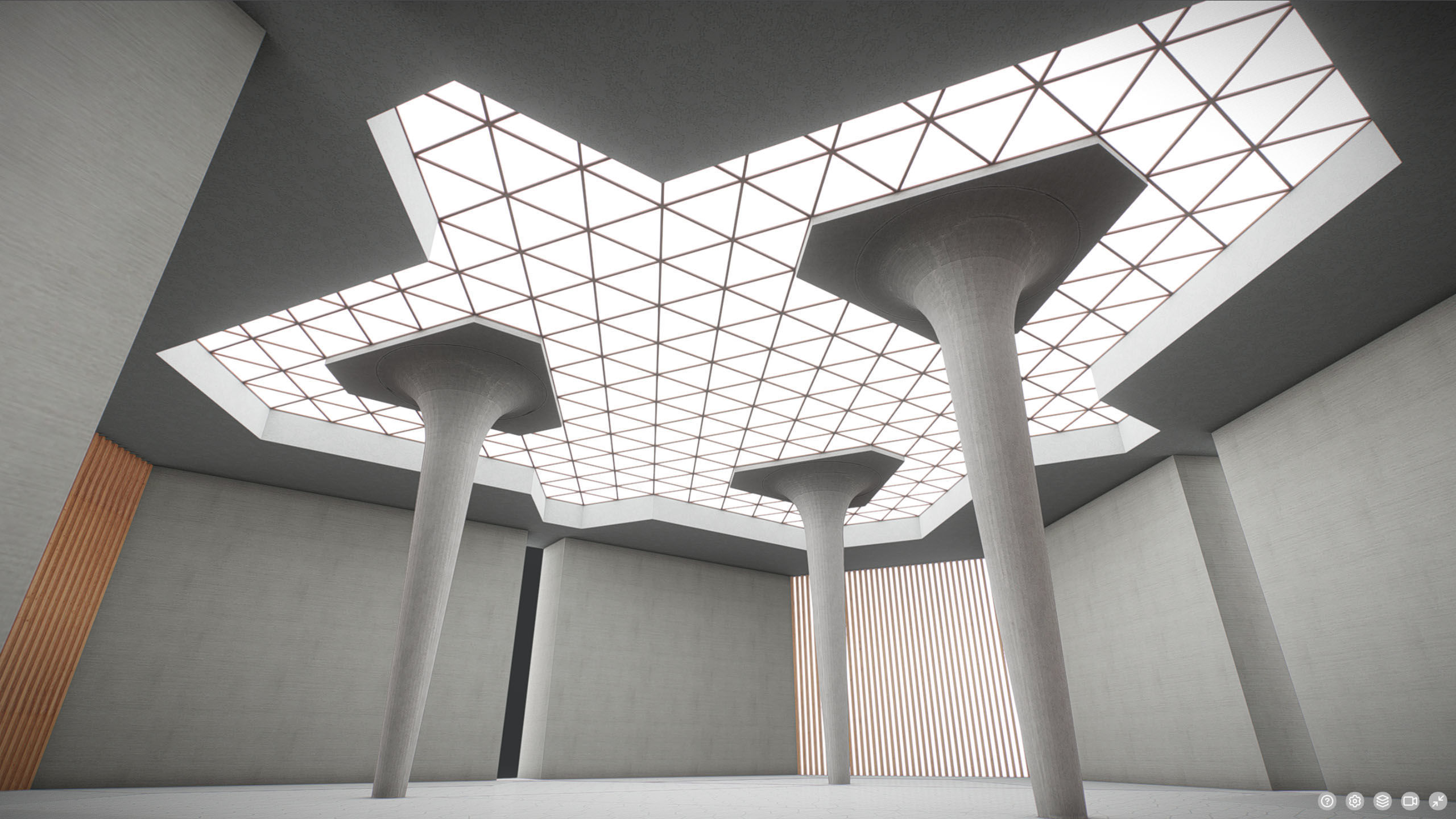 G0043 VR Virtual Reality Art gallery Cry Empty Low-poly 3D model_3