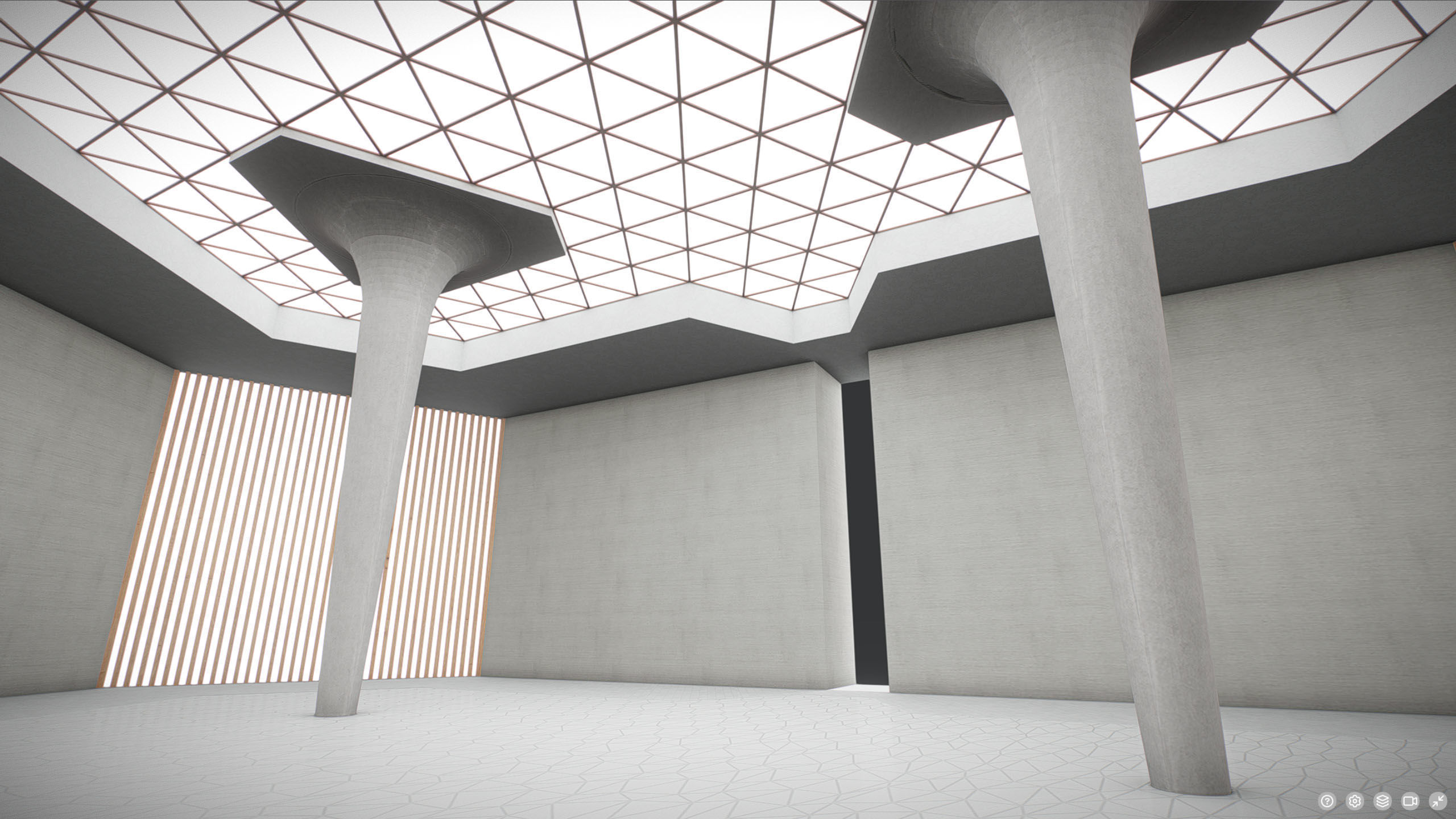 G0043 VR Virtual Reality Art gallery Cry Empty Low-poly 3D model_5