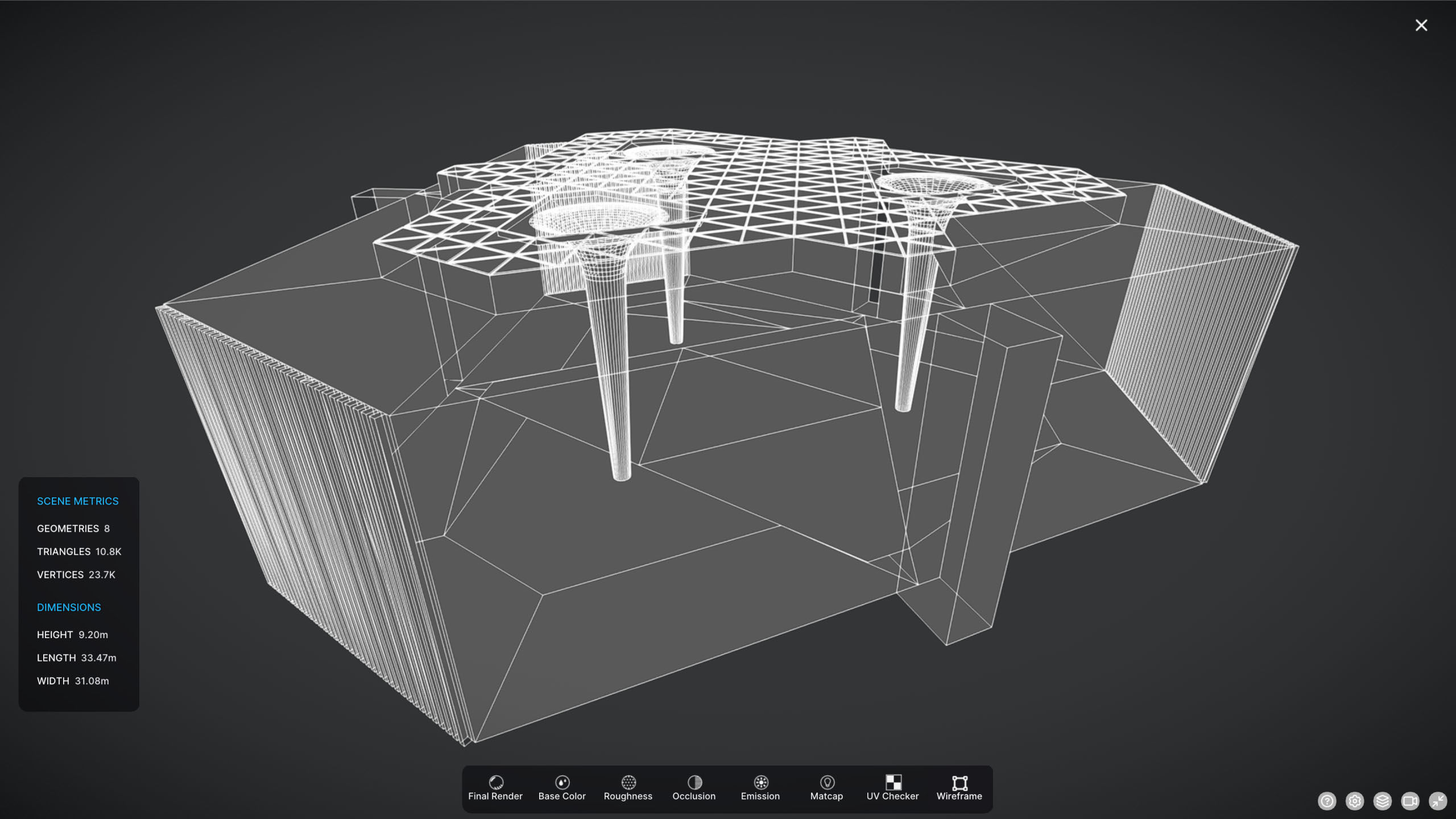 G0043 VR Virtual Reality Art gallery Cry Empty Low-poly 3D model_7