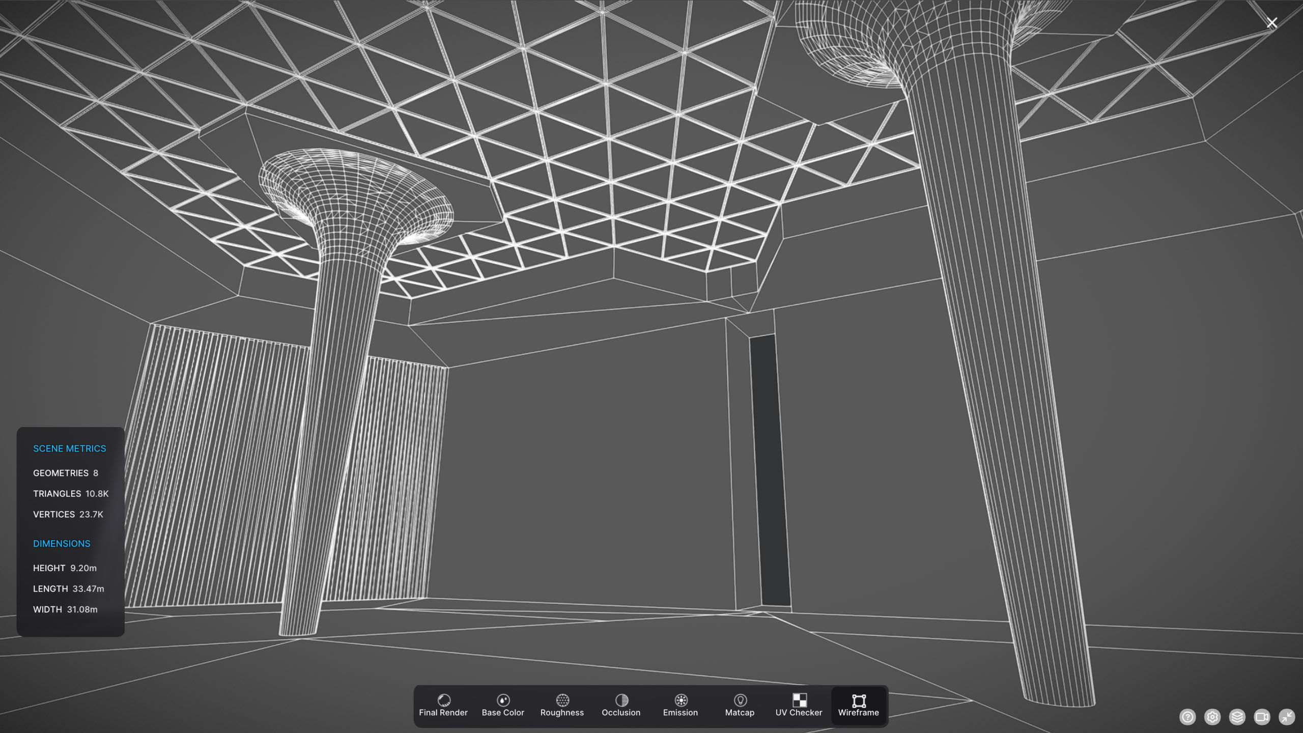 G0043 VR Virtual Reality Art gallery Cry Empty Low-poly 3D model_6