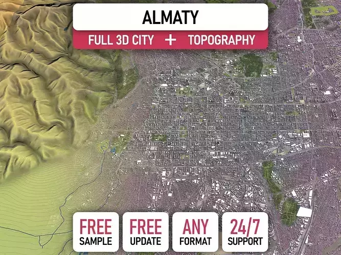 Almaty - Topography Terrain Model