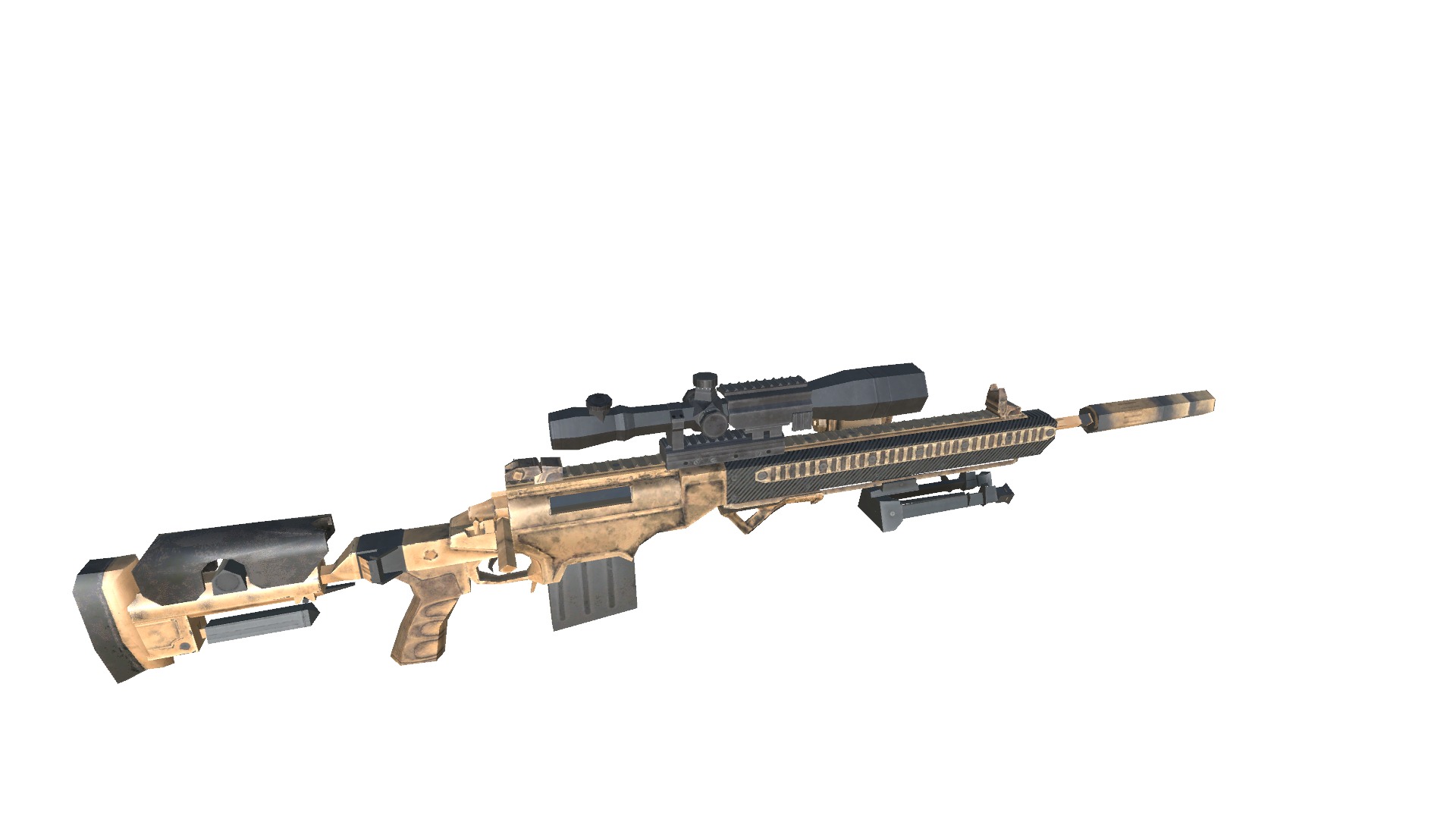 30-ASW338-gun model 3d game ready model Low-poly 3D model Low-poly 3D model_3