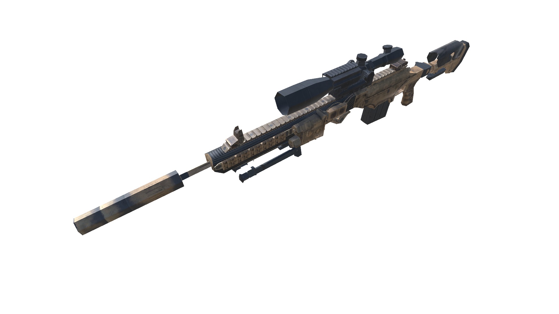 30-ASW338-gun model 3d game ready model Low-poly 3D model Low-poly 3D model_10