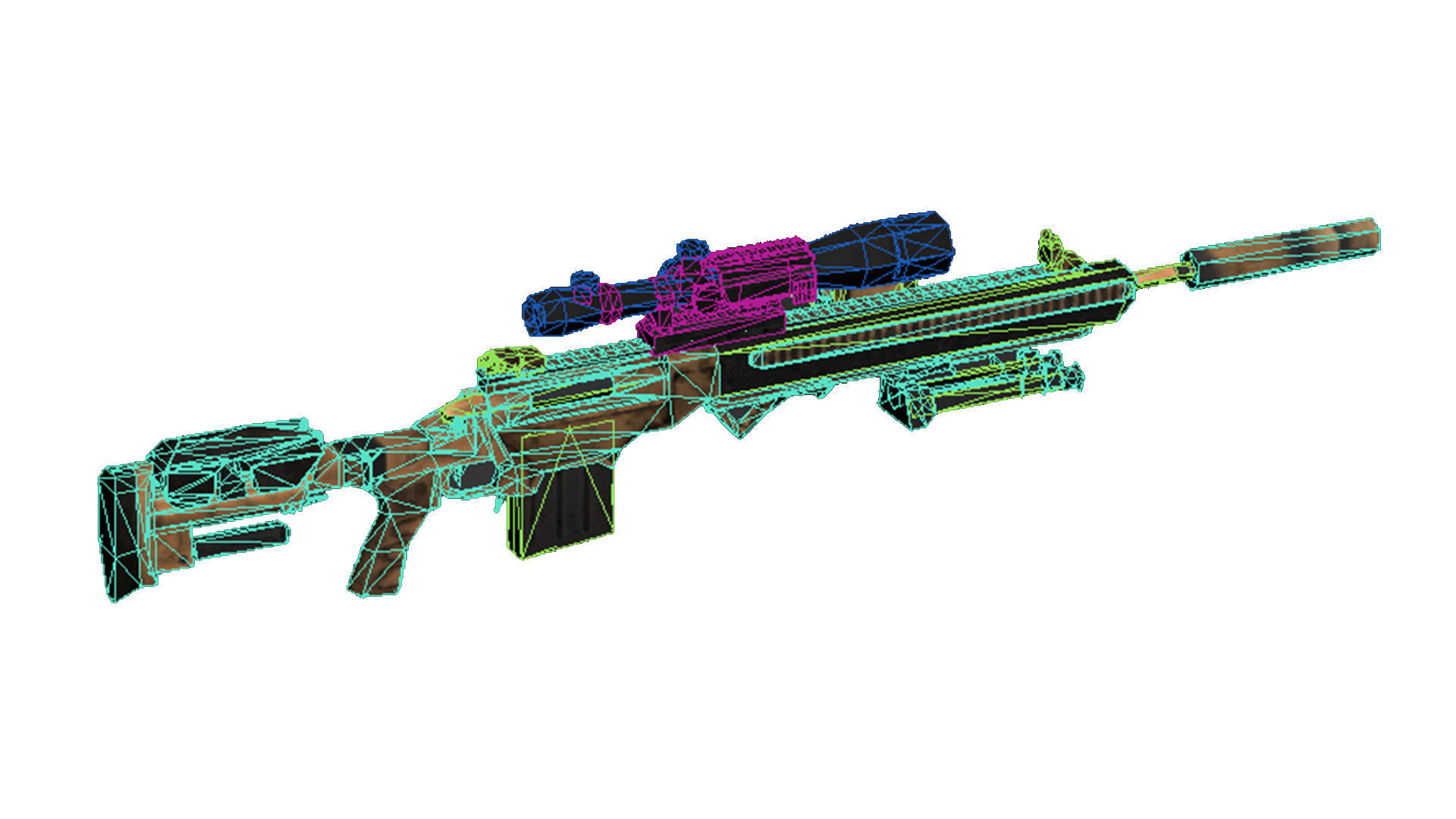 30-ASW338-gun model 3d game ready model Low-poly 3D model Low-poly 3D model_24