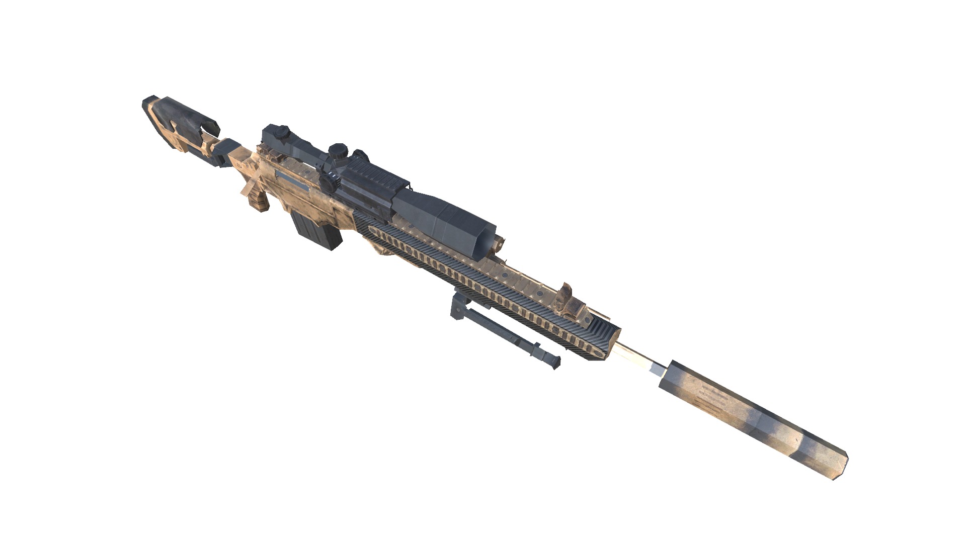 30-ASW338-gun model 3d game ready model Low-poly 3D model Low-poly 3D model_2
