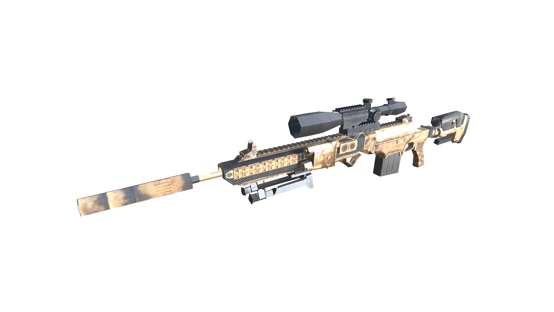 30-ASW338-gun model 3d game ready model Low-poly 3D model Low-poly 3D model_1