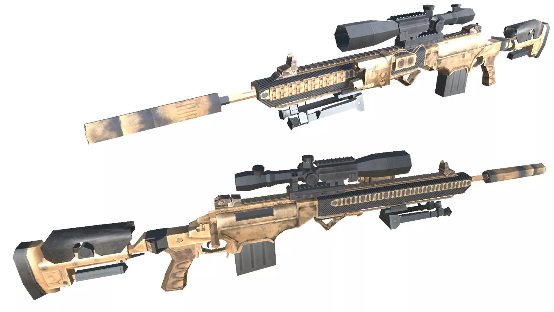 30-ASW338-gun model 3d game ready model Low-poly 3D model Low-poly 3D model_0