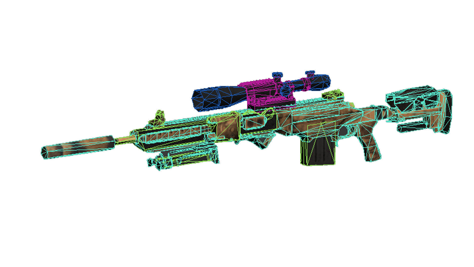 30-ASW338-gun model 3d game ready model Low-poly 3D model Low-poly 3D model_25