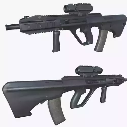 31-AUG A3-gun model 3d game ready model Low-poly 3D model