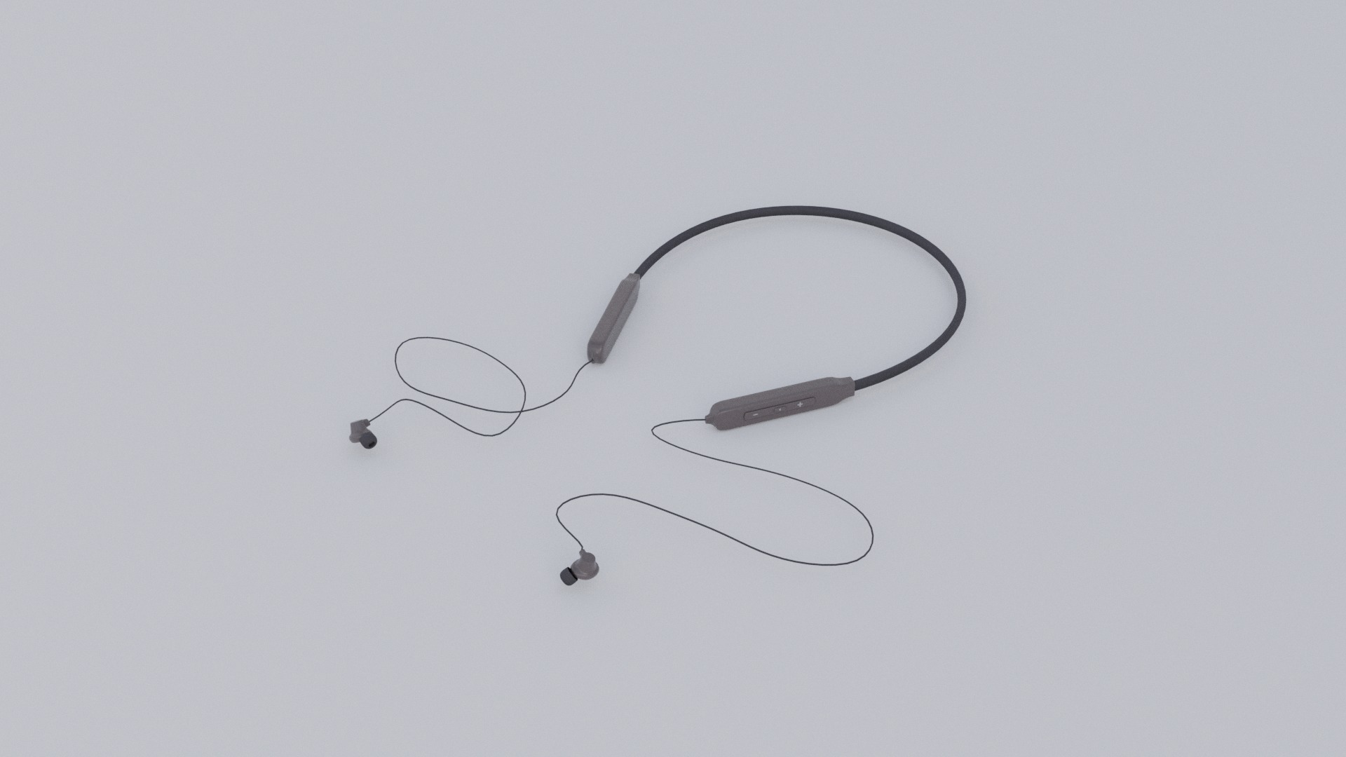 Bluetooth neckband Low-poly 3D model_1