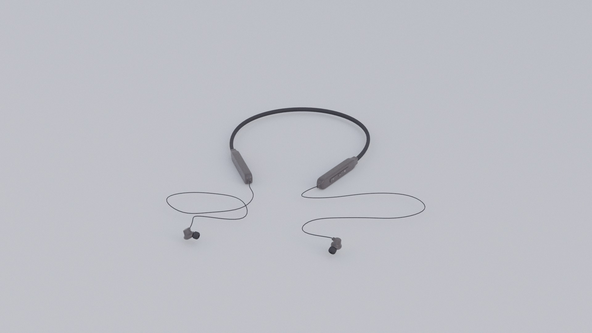 Bluetooth neckband Low-poly 3D model_2