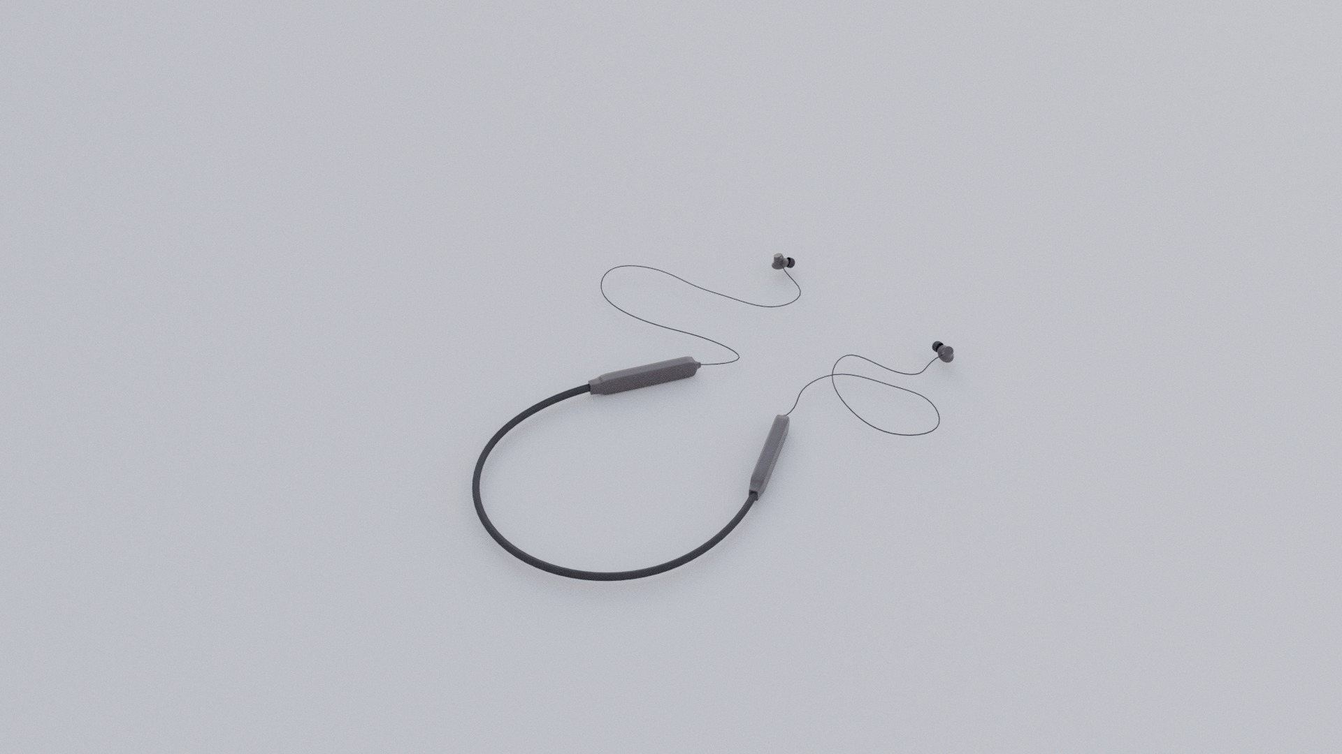 Bluetooth neckband Low-poly 3D model_5