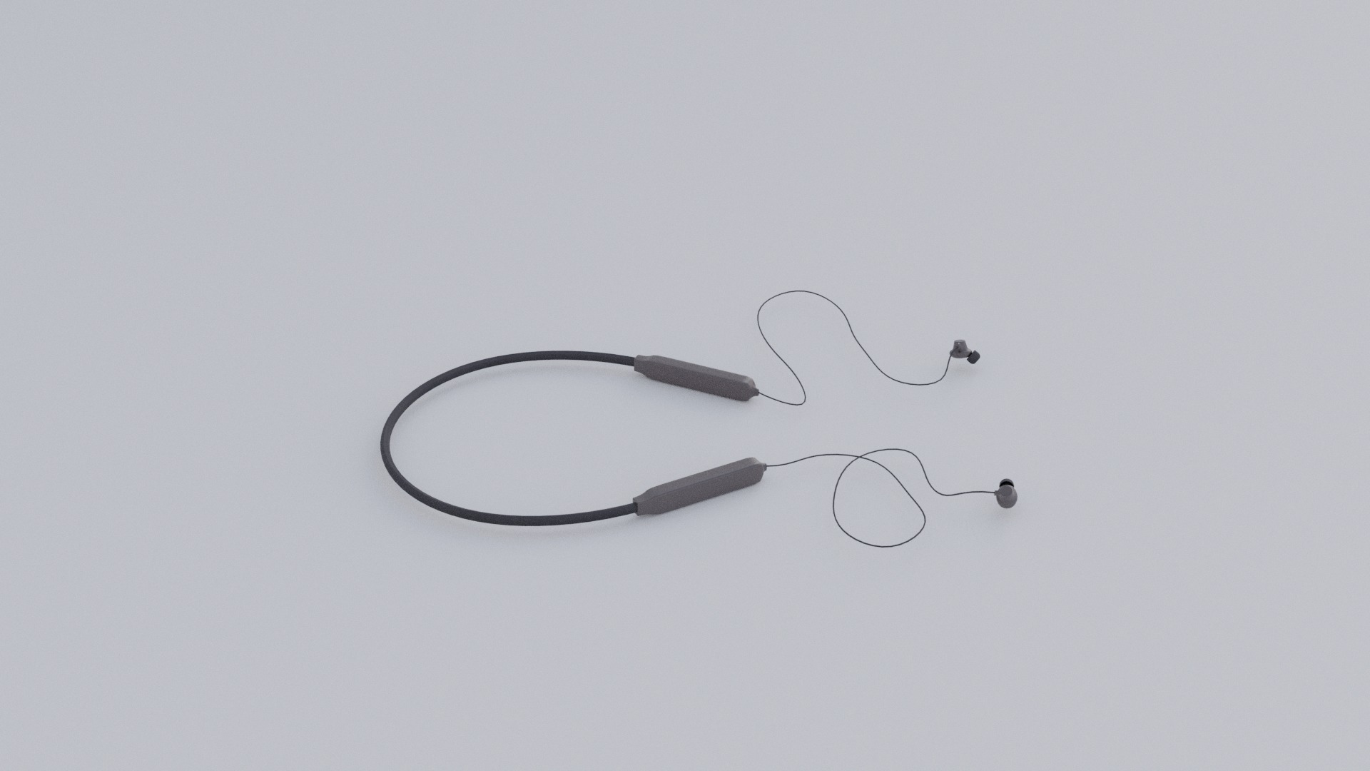 Bluetooth neckband Low-poly 3D model_4