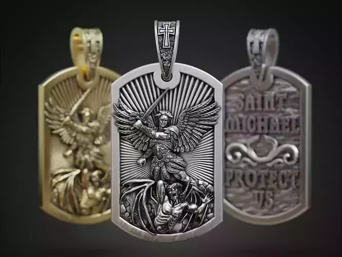 Saint Archangel Michael dogtag pendant 3D print model