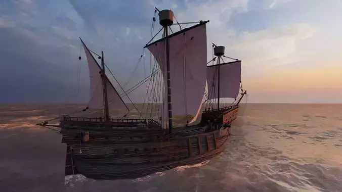 Galeon Ship-Galeon pirate ship-battle ship 3D model