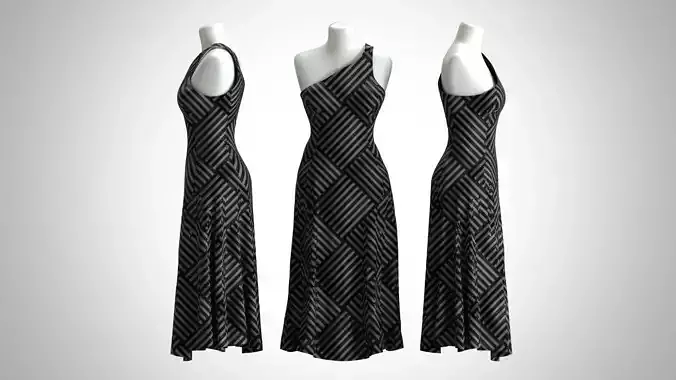 Woman Dress 2 Black Cross